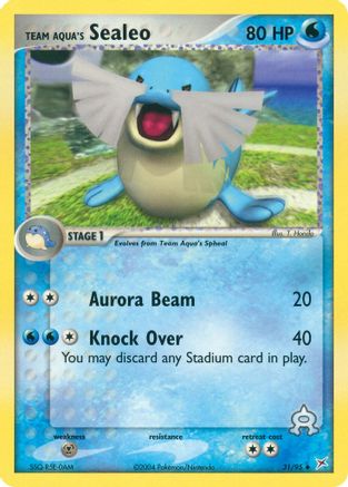 Team Aqua's Sealeo 031/95  - Reverse Holofoil Team Magma vs Team Aqua - Uncommon