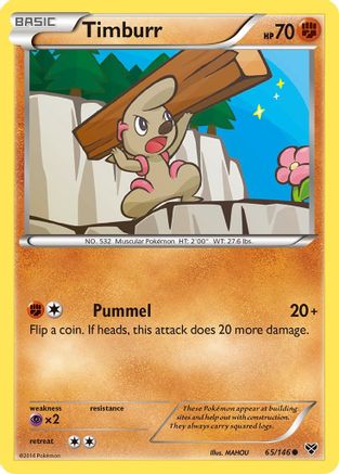 Timburr 065  - Reverse Holofoil XY Base Set - Common