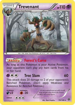 Trevenant 055/146  - Reverse Holofoil XY Base Set - Holo Rare