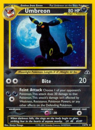 Umbreon (13) 013/75  - Unlimited Holofoil Neo Discovery - Holo Rare