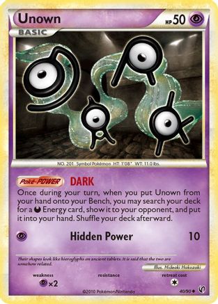 Unown 040  - Reverse Holofoil Undaunted - Uncommon
