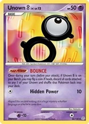 Unown [B] 066/130  - Reverse Holofoil Diamond and Pearl - Uncommon