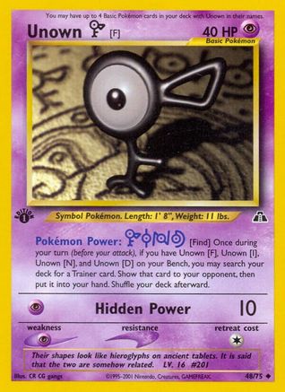 Unown [F] 048/75  - 1st Edition Neo Discovery - Uncommon