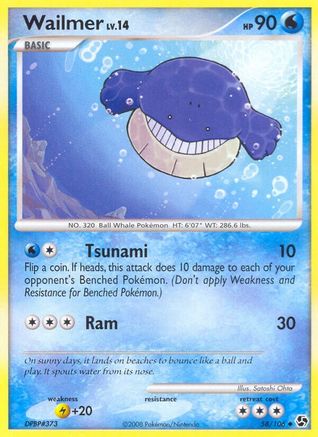 Wailmer 058  - Reverse Holofoil Great Encounters - Uncommon