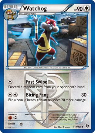 Watchog (Team Plasma) (112) 112  - Reverse Holofoil Plasma Storm - Uncommon