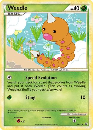 Weedle 069  - Reverse Holofoil Unleashed - Common