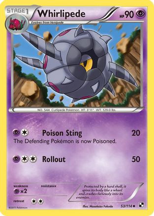 Whirlipede 053  - Reverse Holofoil Black and White - Uncommon