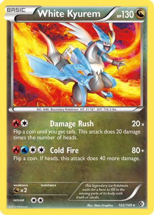 White Kyurem 102/149  - Reverse Holofoil Boundaries Crossed - Rare