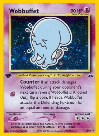 Wobbuffet (16) 016/75  - Unlimited Holofoil Neo Discovery - Holo Rare