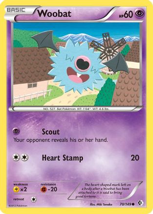 Woobat 070  - Reverse Holofoil Boundaries Crossed - Common