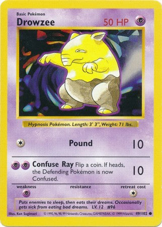 Drowzee - 049/102 - Common - Shadowless - (VLP)