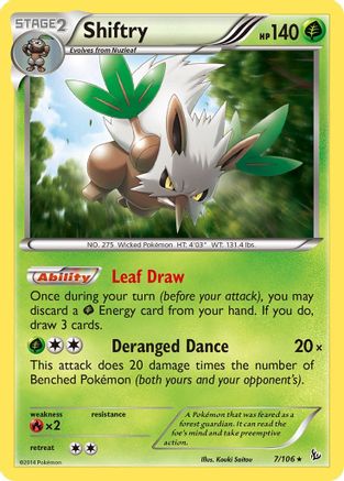 Shiftry 007  - Reverse Holofoil XY  Flashfire - Holo Rare