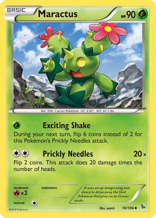 Maractus 010/106  - Reverse Holofoil XY  Flashfire - Uncommon