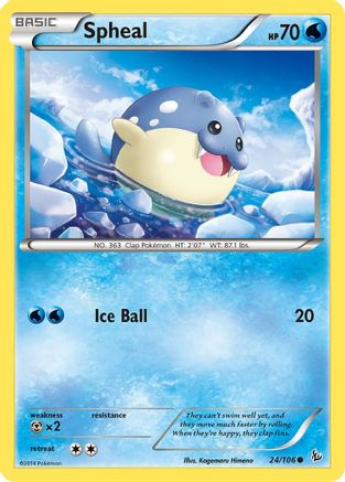 Spheal 024/106  - Reverse Holofoil XY  Flashfire - Common