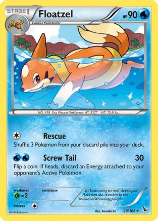 Floatzel 029/106  XY  Flashfire - Rare