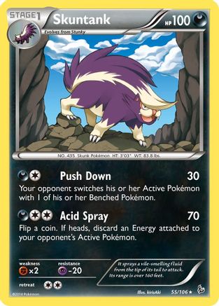 Skuntank 055  - Reverse Holofoil XY  Flashfire - Rare