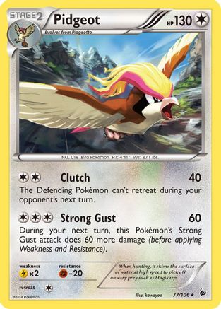 Pidgeot 077/106  - Reverse Holofoil XY  Flashfire - Rare