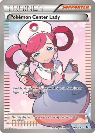 Pokemon Center Lady (105 Full Art) 105/106  - Holofoil XY  Flashfire - Ultra Rare