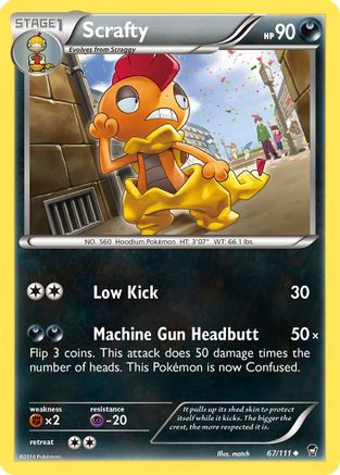 Scrafty 067  - Reverse Holofoil XY  Furious Fists - Uncommon