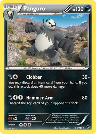 Pangoro 068  - Reverse Holofoil XY  Furious Fists - Rare