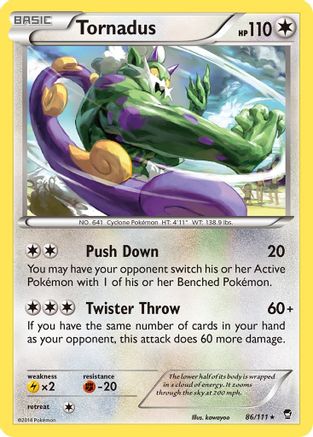 Tornadus 086  - Reverse Holofoil XY  Furious Fists - Rare