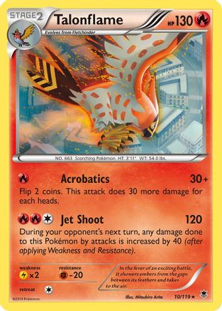 Talonflame 010  - Reverse Holofoil XY  Phantom Forces - Rare