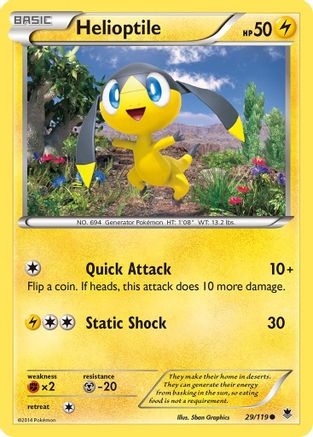 Helioptile (29) 029  - Reverse Holofoil XY  Phantom Forces - Common