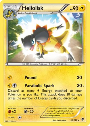 Heliolisk 030  - Holofoil XY  Phantom Forces - Holo Rare