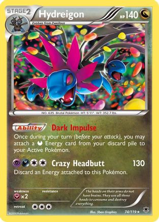 Hydreigon 074/119  - Holofoil XY  Phantom Forces - Holo Rare