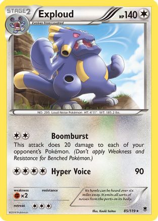 Exploud 085  - Reverse Holofoil XY  Phantom Forces - Rare