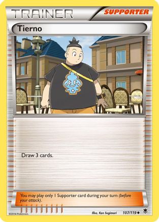 Tierno 107  - Reverse Holofoil XY  Phantom Forces - Uncommon