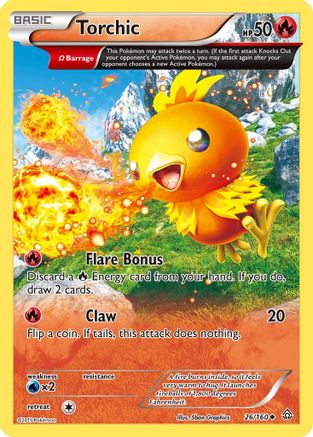 Torchic (Omega) 026/160  - Reverse Holofoil XY  Primal Clash - Uncommon