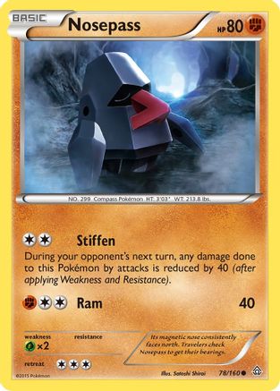 Nosepass 078  - Reverse Holofoil XY  Primal Clash - Common