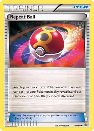 Repeat Ball 136/160  XY  Primal Clash - Uncommon