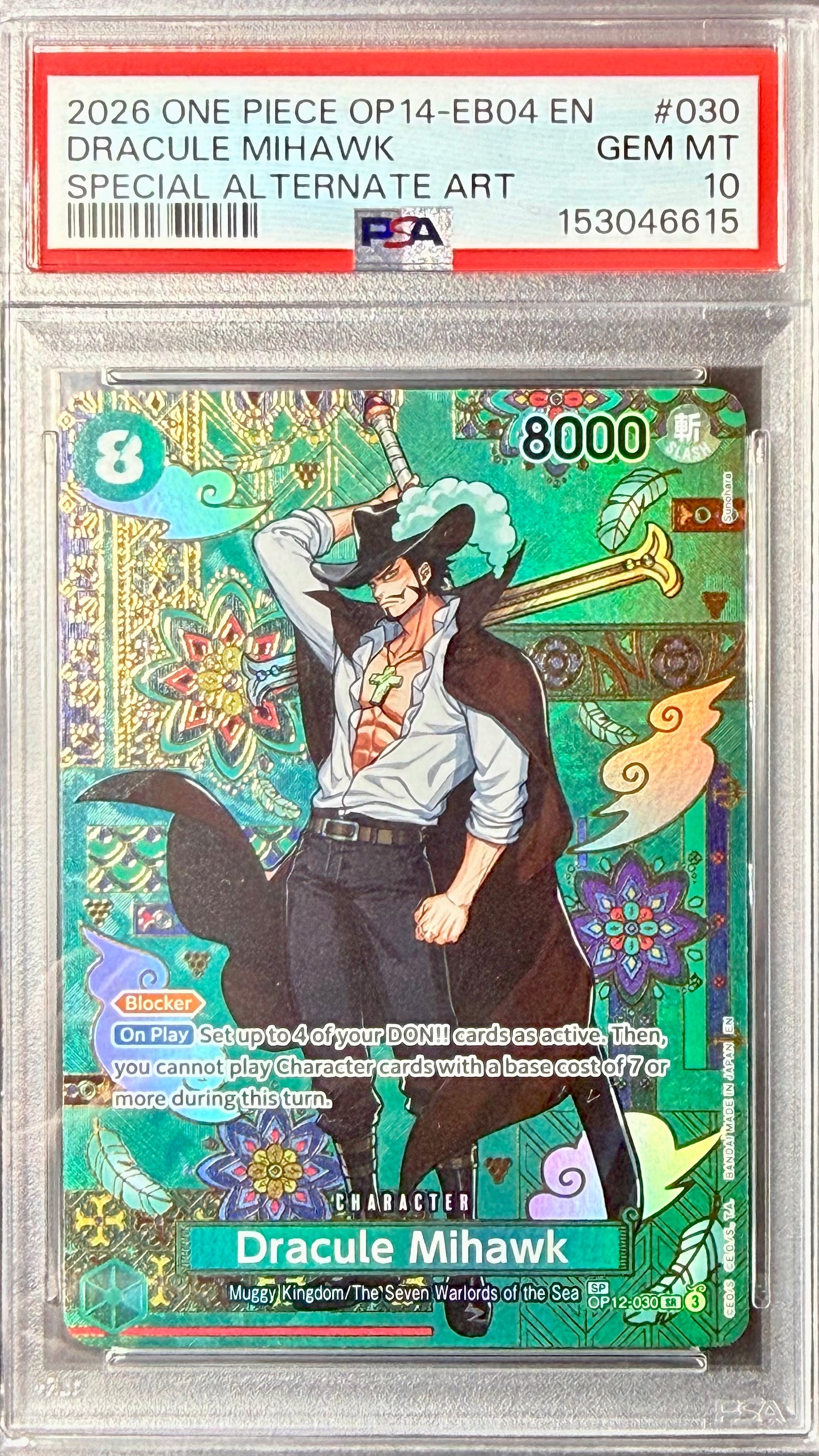 PSA 10 - Dracule Mihawk - OP12-030 (SP)