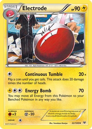 Electrode 022/108  - Reverse Holofoil XY  Roaring Skies - Uncommon