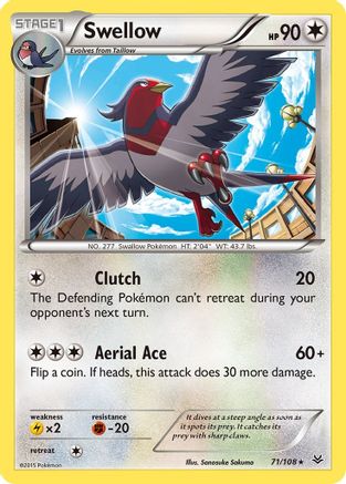 Swellow (71) 071  XY  Roaring Skies - Rare