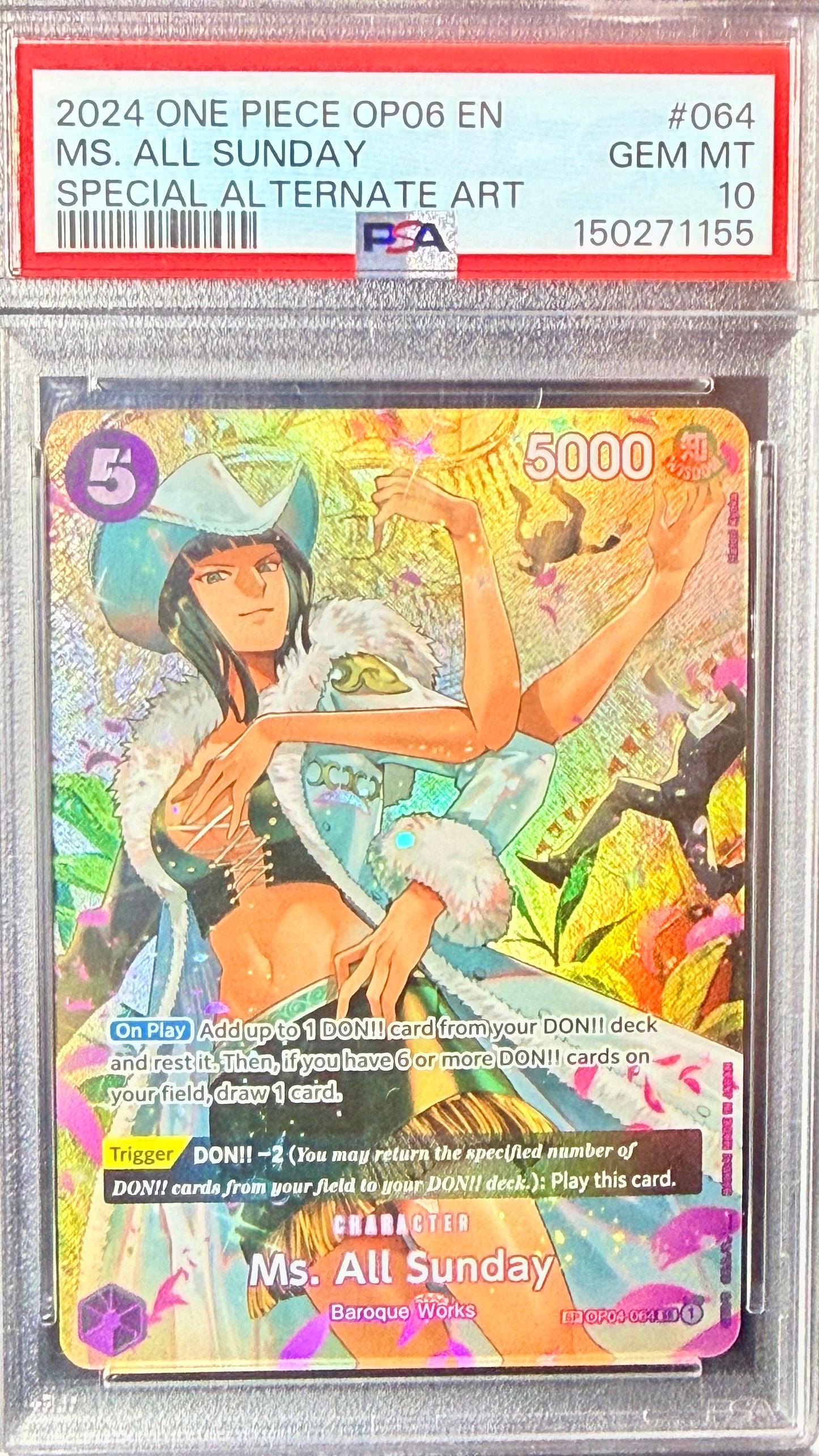 PSA 10 - Ms. All Sunday - OP04-064 (SP)