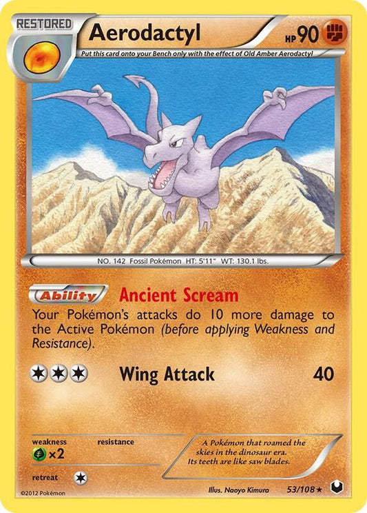 Aerodactyl 53/108 - Rare - Reverse Holo
