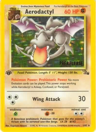 Aerodactyl (Prerelease) 1/62 - Promo - 1st Edition Holo - LP