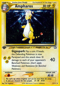 Ampharos - 1/111 - Holo Rare - 1st Edition - (NM)