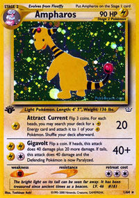 Ampharos - 1/64 - Holo Rare - 1st Edition - (LP)