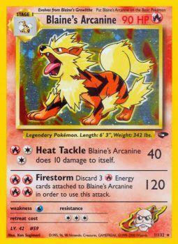 Blaine's Arcanine - 001/132 - Holo Rare - Unlimited Edition - (VLP)