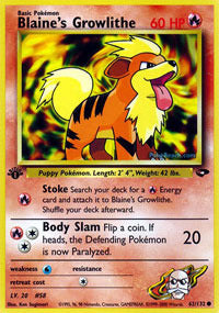 Blaine's Growlithe - 62/132 - Common - 1st Edition - (NM)