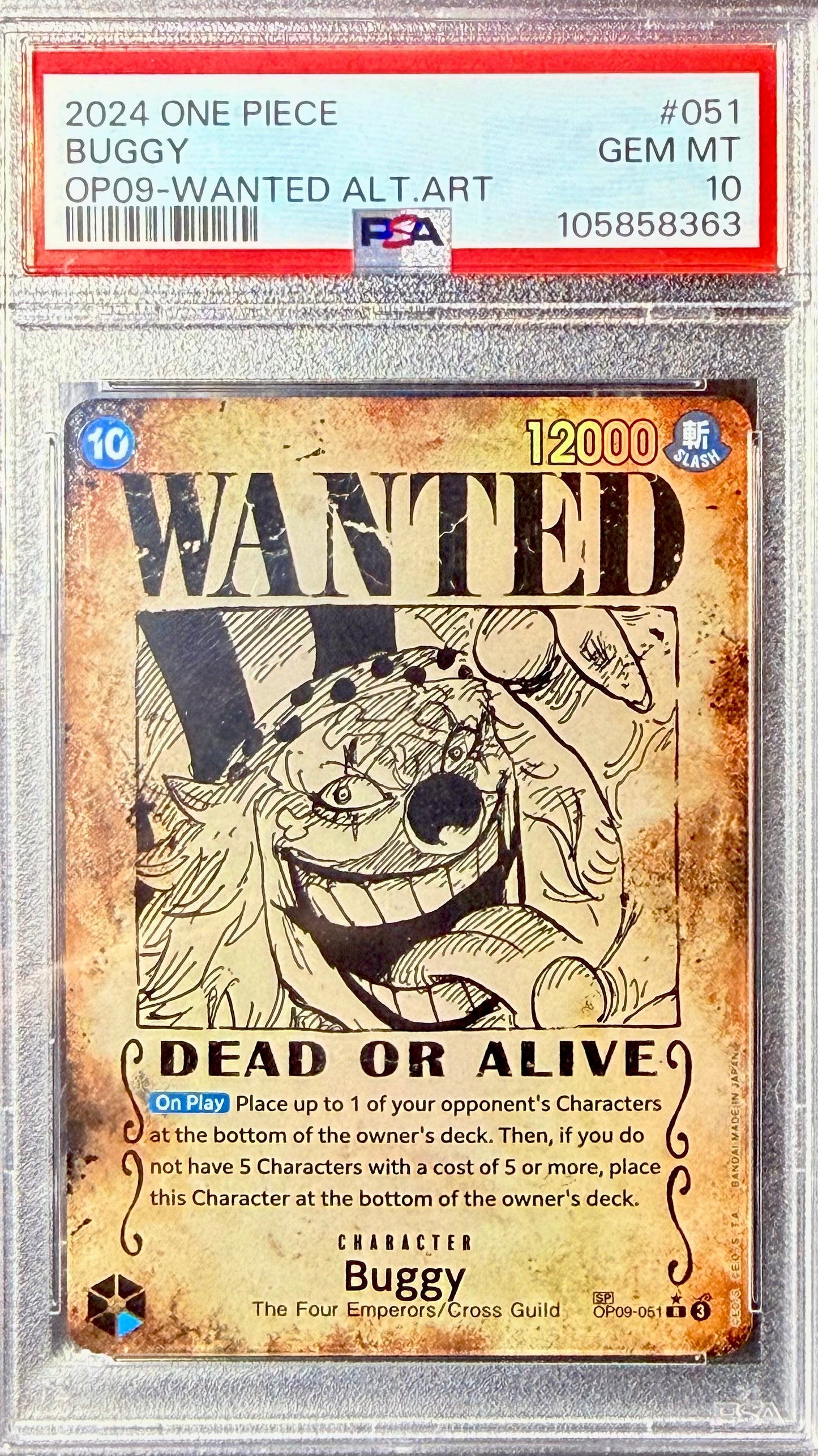 PSA 10 - Buggy (Wanted) - OP09-051 (SP)