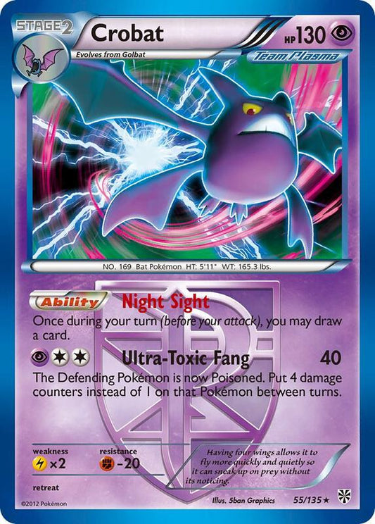 Crobat (Team Plasma) 55/135 - Holo Rare - Reverse Holo