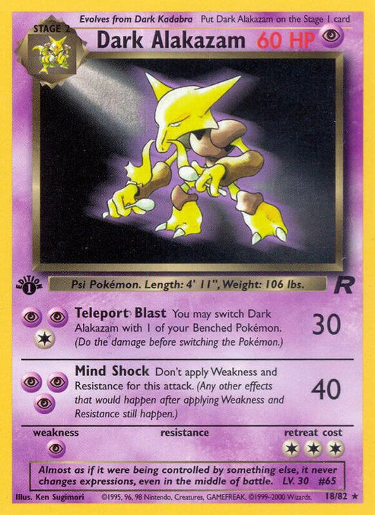 Dark Alakazam - 18/82 - Rare - 1st Edition