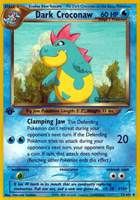 Dark Croconaw - 32/105 - Uncommon - 1st Edition - (VLP)