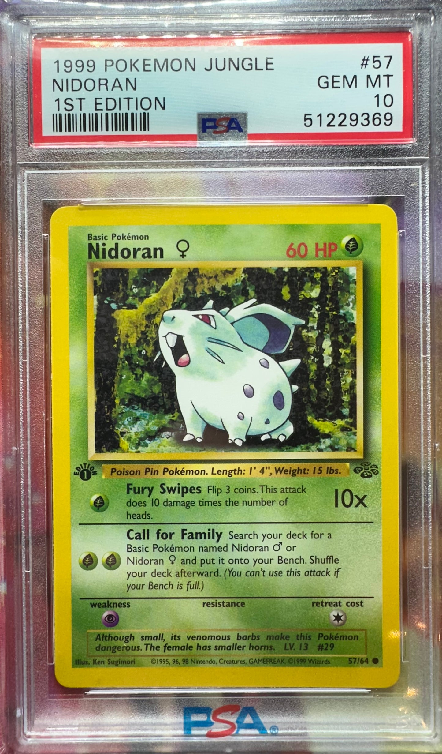 PSA 10 Nidoran 57/64 (1st Edition)