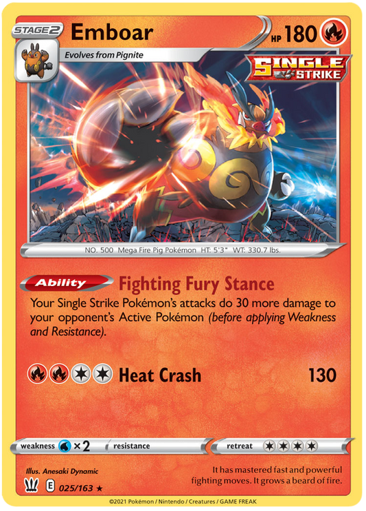 Emboar - 025/163 - Holo Rare